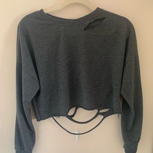 Grey ripped top